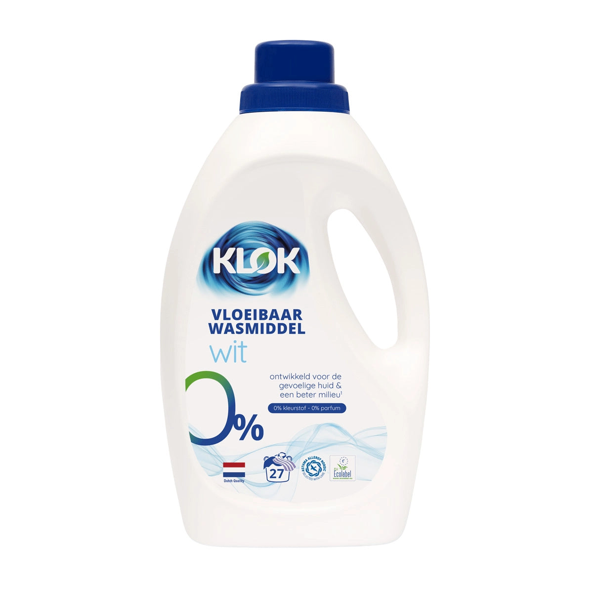 Klok ECO Detergent Lichid pentru Rufe Albe 0% Parfum, 0% Coloranti 1,485L (27 spalari)