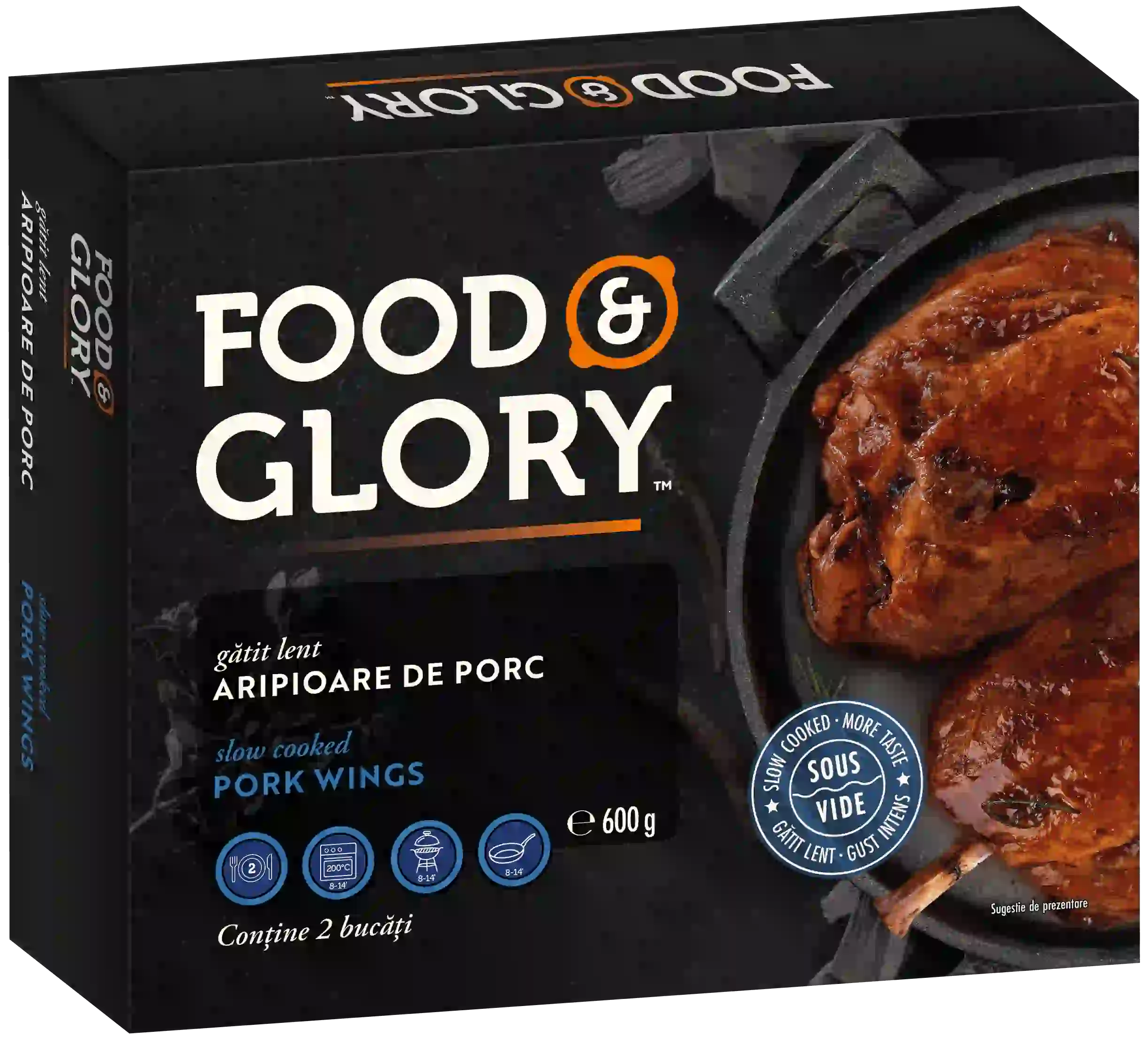 Food & Glory Aripioare de Porc Sous Vide 600g