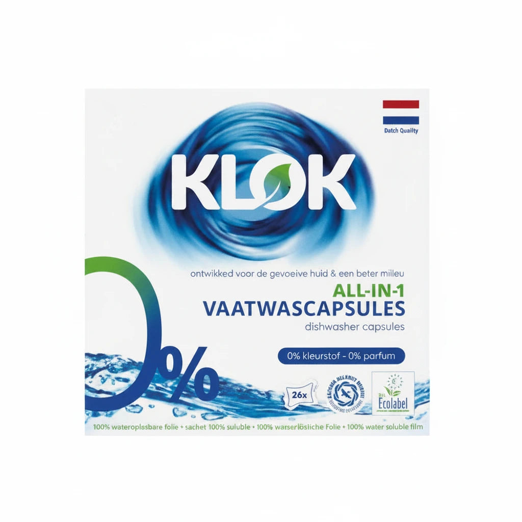 Klok ECO Detergent Capsule Masina Spalat Vase All in One 0% parfum 26 buc