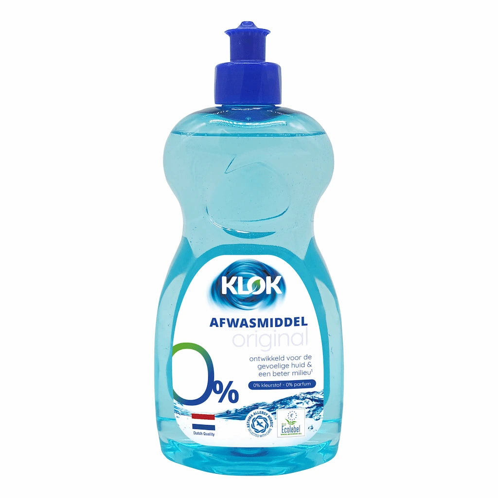Klok ECO Detergent Lichid pentru Vase 0% Parfum, 0% Coloranti 500 ml (100 spalari)