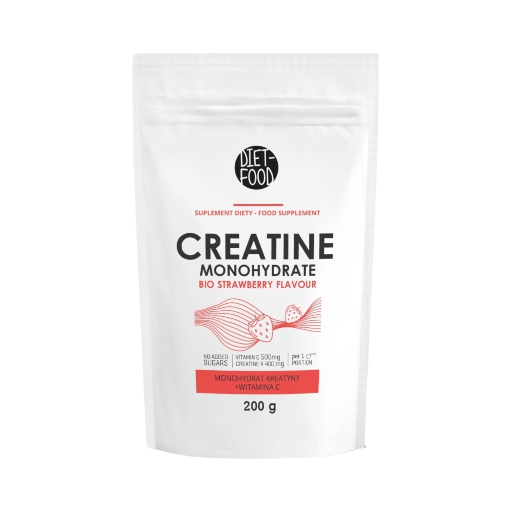 Diet Food Creatine with Vitamin C, căpșuni, 200 g