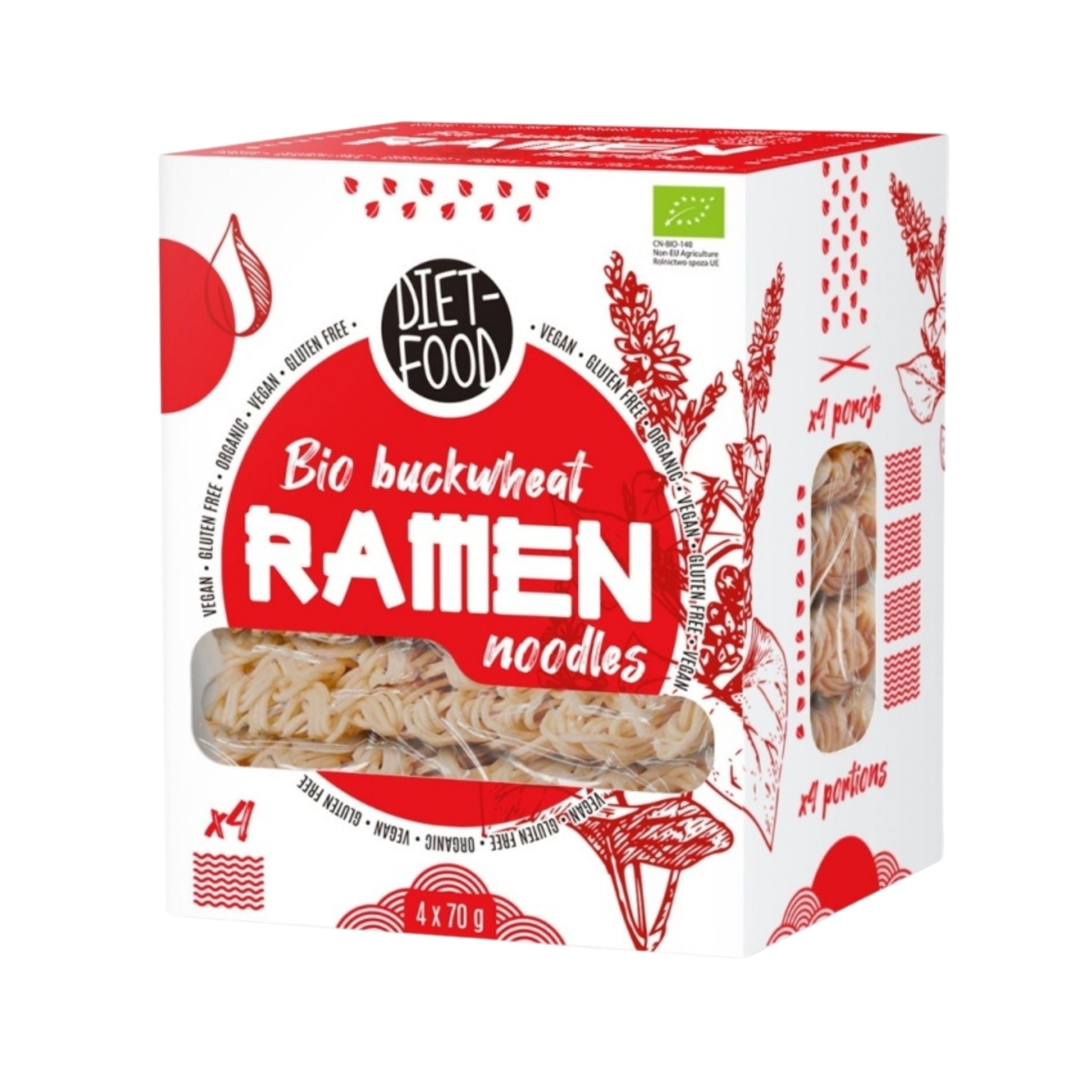 Diet Food Paste Ramen tip Soba, 100% Hrișcă BIO, 280 g