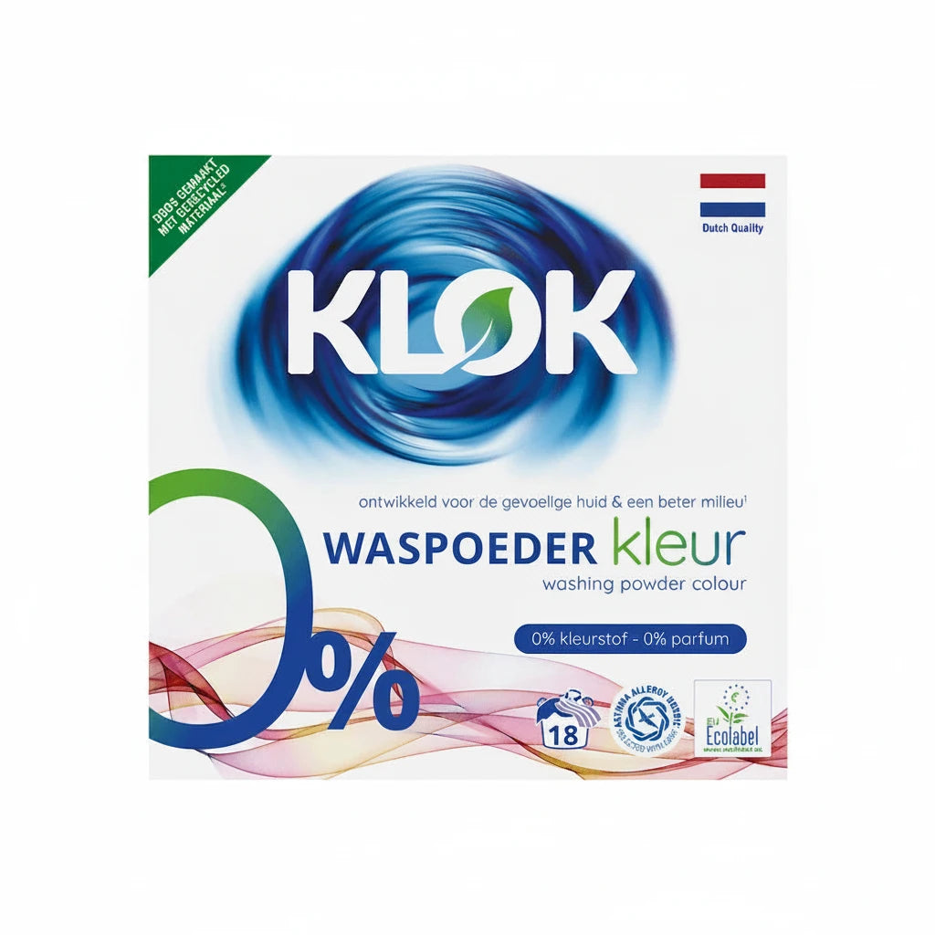 Klok ECO Detergent Pudra pentru Rufe Colorate 0% Parfum, 0% Coloranti 1,17 kg (18 spalari)