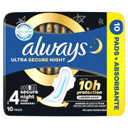 Always Ultra Secure Night, Absorbante Igienice, Marime 4, 10 Buc