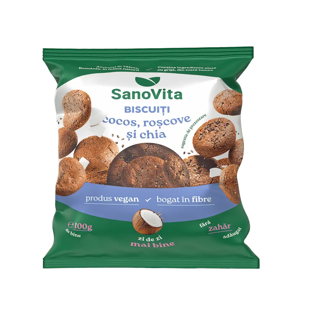 SanoVita Biscuiti Cocos, Roscove si Chia 100g