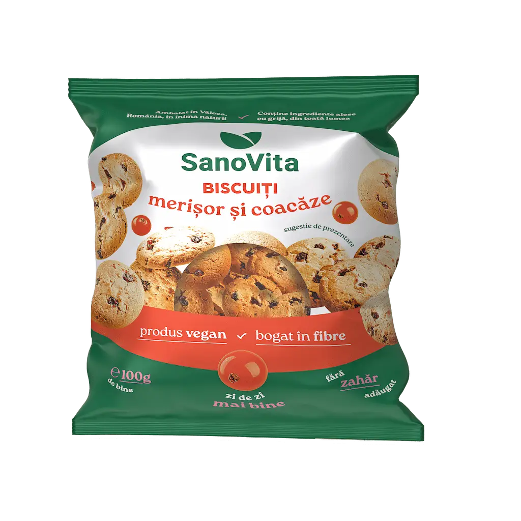 SanoVita Biscuiti Merisor si Coacaze 100g