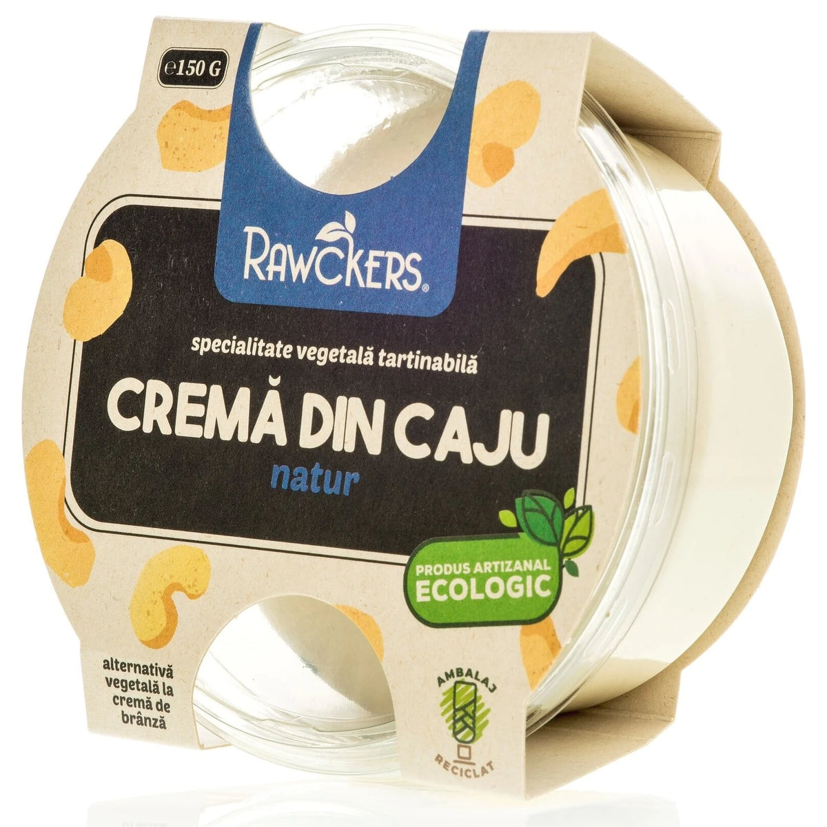 Rawckers ECO Crema din caju Natur, alternativa vegetala la crema de branza 150g