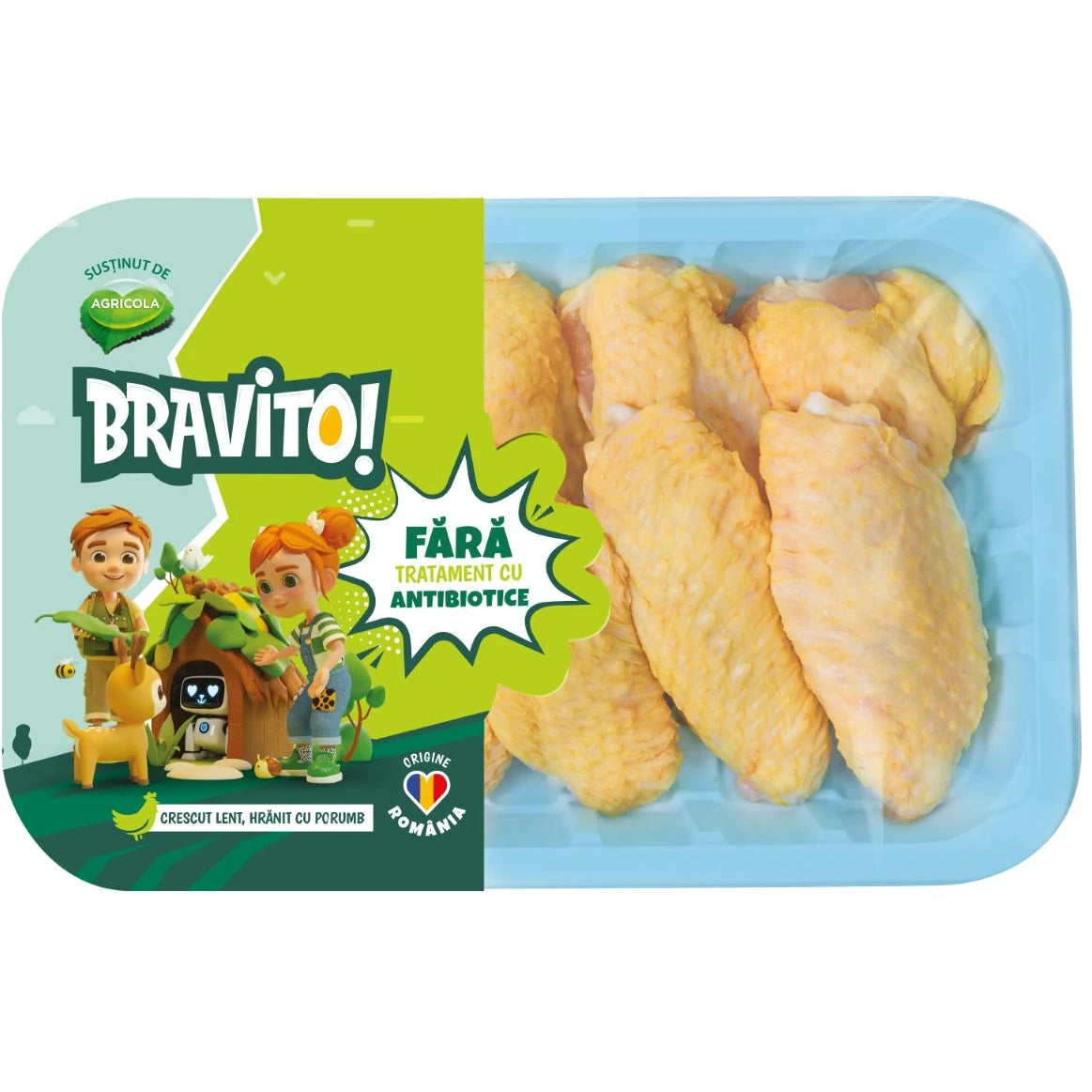 Bravito Aripioare de Pui Secționate, 0,55 kg