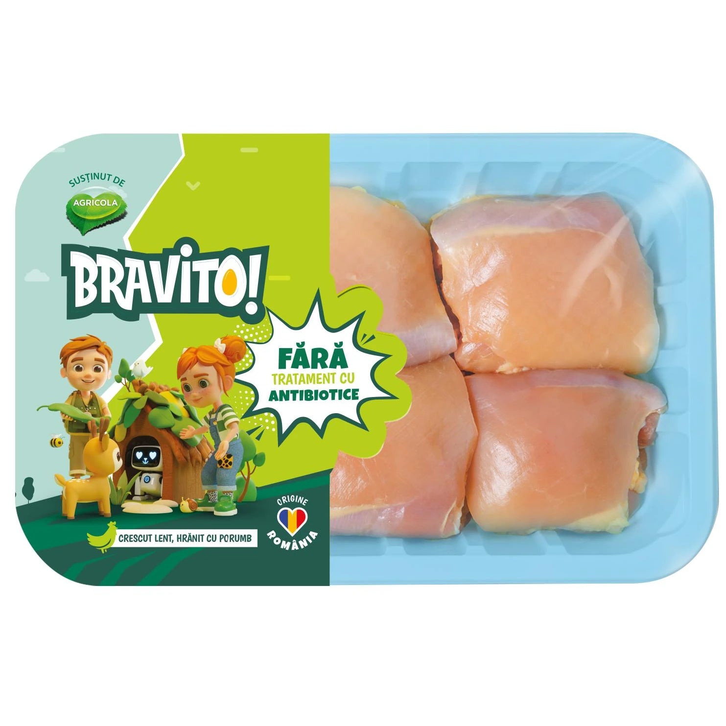 Bravito Pulpițe Dezosate Fără Piele, 0,55 kg