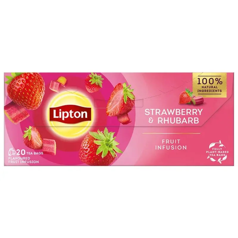 Lipton Capsuni si Rubarba, Ceai, Fructe, 20 Pliculete