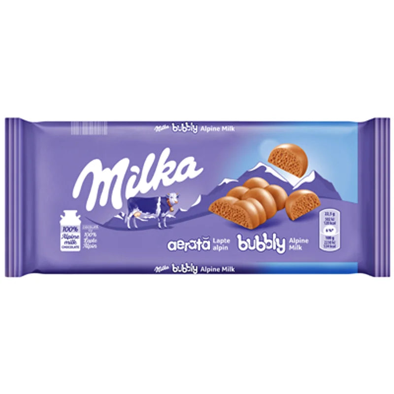 Milka Ciocolata Aerata cu Lapte si Crema Lapte