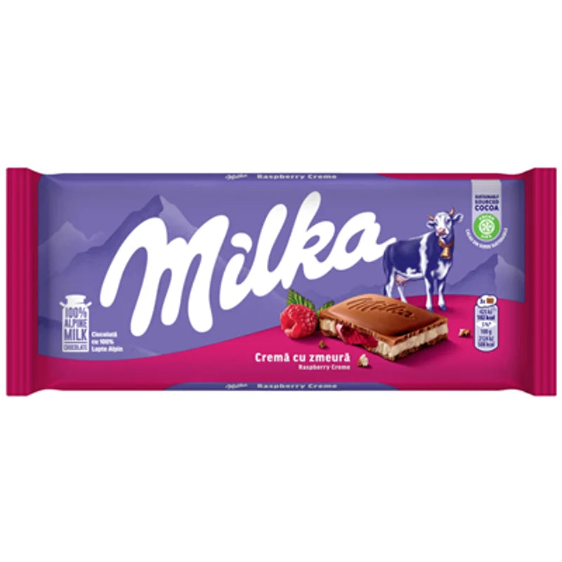 Milka Ciocolata Lapte si Crema Zmeura