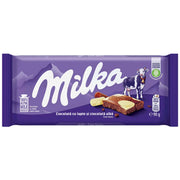 Milka Ciocolata Lapte Alpin si Ciocolata Alba