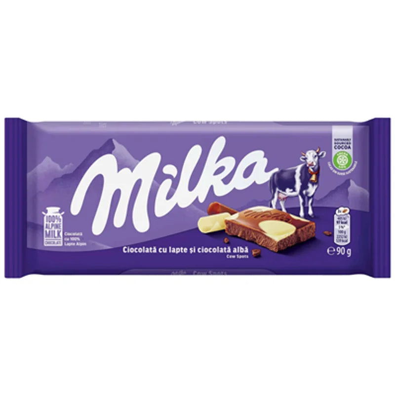 Milka Ciocolata Lapte Alpin si Ciocolata Alba