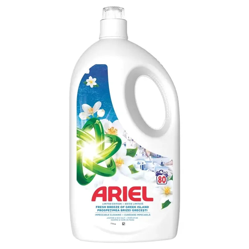 Ariel Fresh Breeze Of Greek Island, Detergent Automat de Rufe, Lichid, 80 Spalari