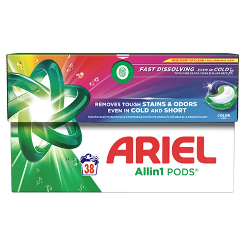 Ariel All in One Pods Color, Detergent Automat de Rufe, Capsule, 38 Buc