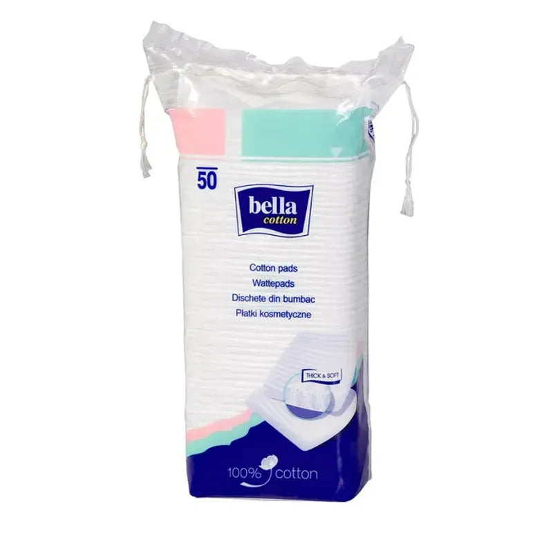 Bella Cotton, Dischete Demachiante, Patrate, 7.5x7.5 Cm, 50 Buc