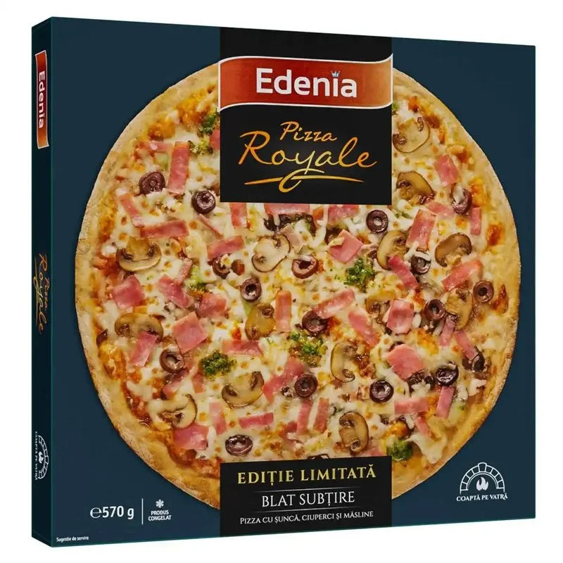 Edenia Pizza cu Sunca, Branza, Ciuperci Champignon si Masline Royale