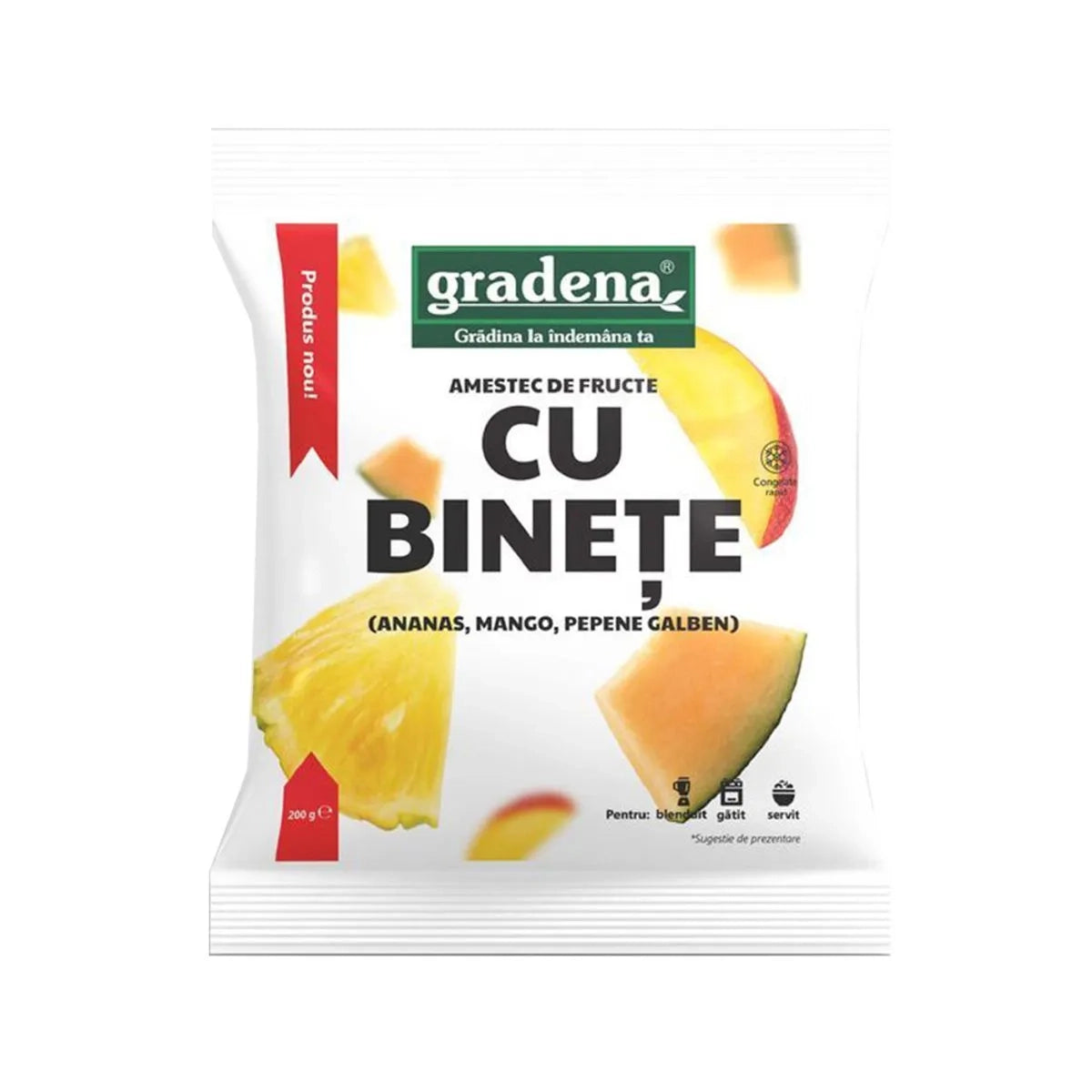 Gradena Amestec de Fructe cu Binete (ananas, Mango, Pepene Galben)