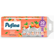 Pufina 20 Role Hartie Igienica in 3 Straturi cu Parfum de Piersica