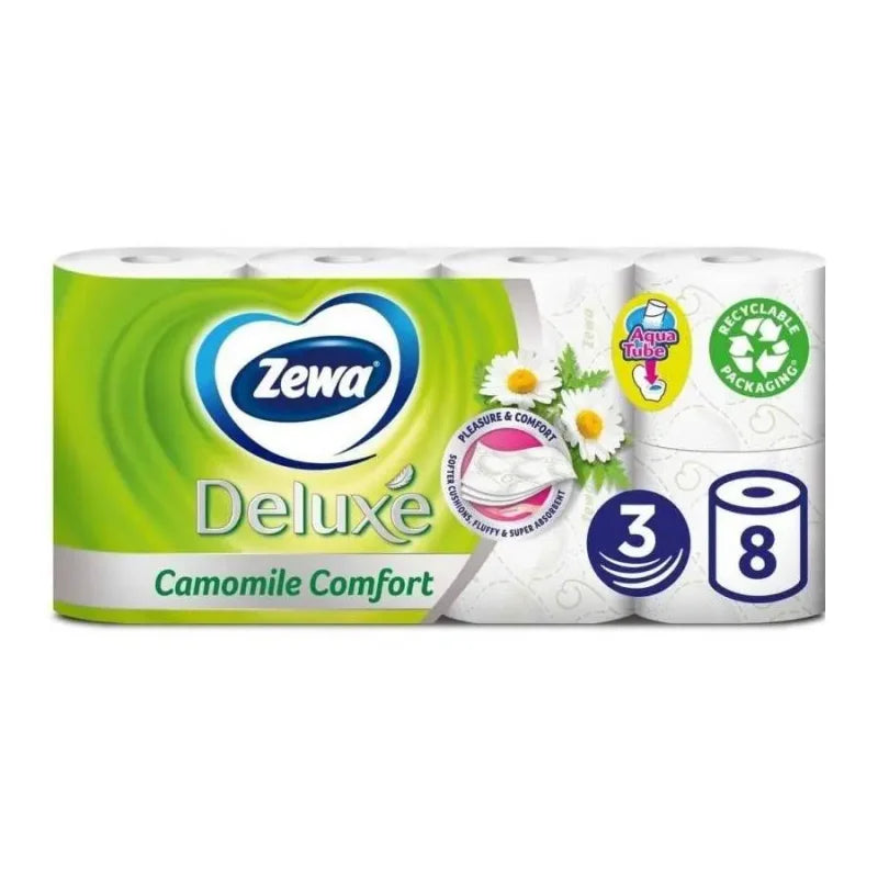 Zewa Deluxe Natural Camomile Hartie Igienica, 3 Straturi, 8 Role