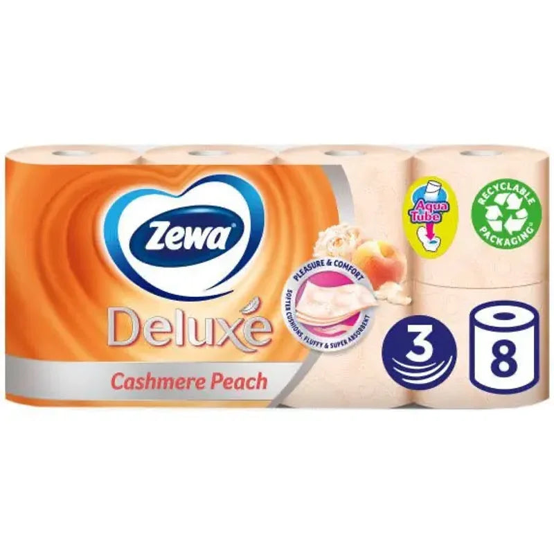 Zewa Deluxe Cashmere Peach Hartie Igienica, 3 Straturi, 8 Role