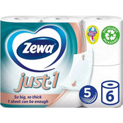 Zewa Just 1 Hartie Igienica, 5 Straturi, 6 Role