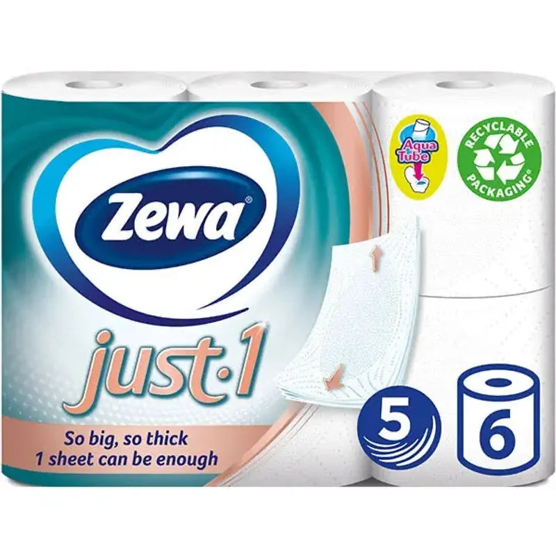 Zewa Just 1 Hartie Igienica, 5 Straturi, 6 Role