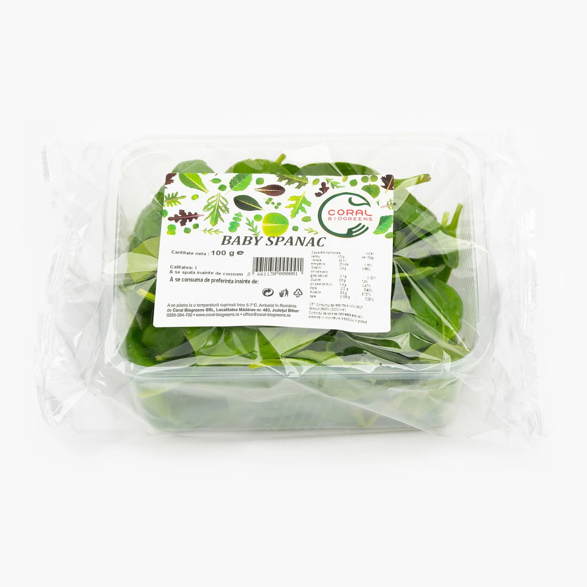 Coral Biogreens Baby Spanac 100g
