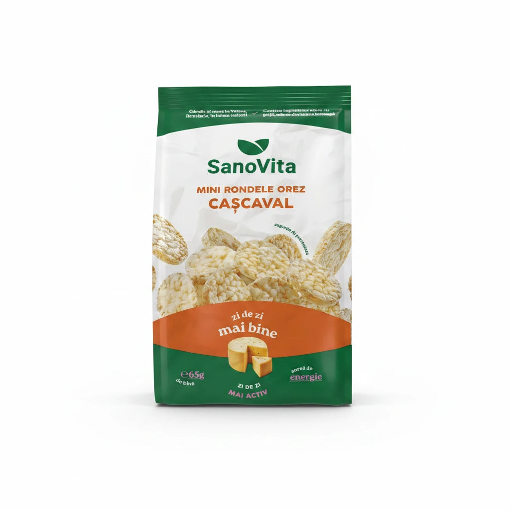 SanoVita Mini-rondele din Orez cu Cascaval - Sharing pack 65g