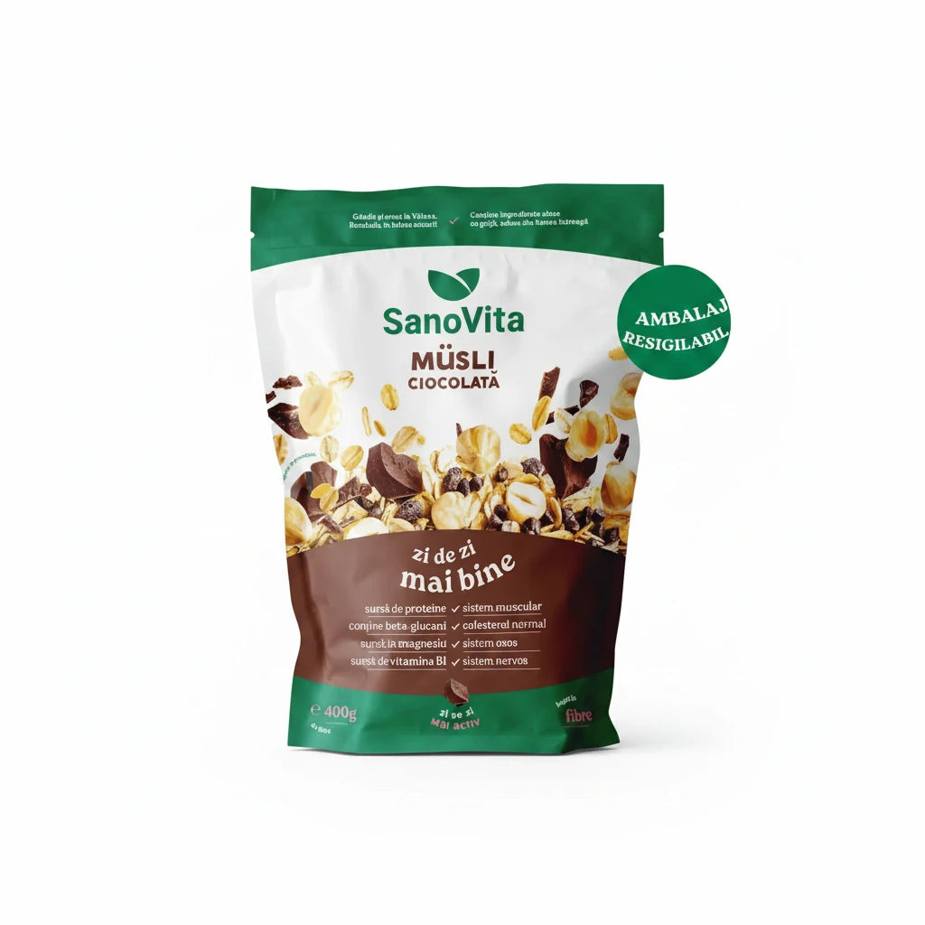 SanoVita Musli cu Ciocolata 400g zipper