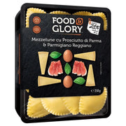 Food Glory Paste mezzelune cu ou, umplute cu prosciutto di Parma si branza Parmigiano Reggiano