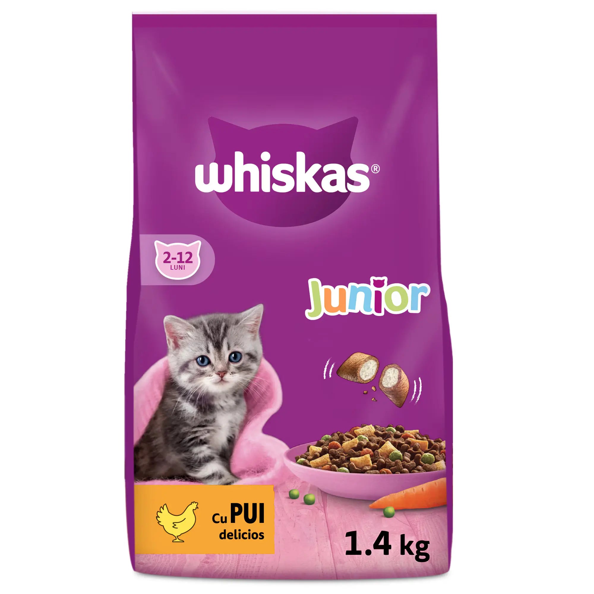 Whiskas Hrana Uscata Pisici Junior Pui