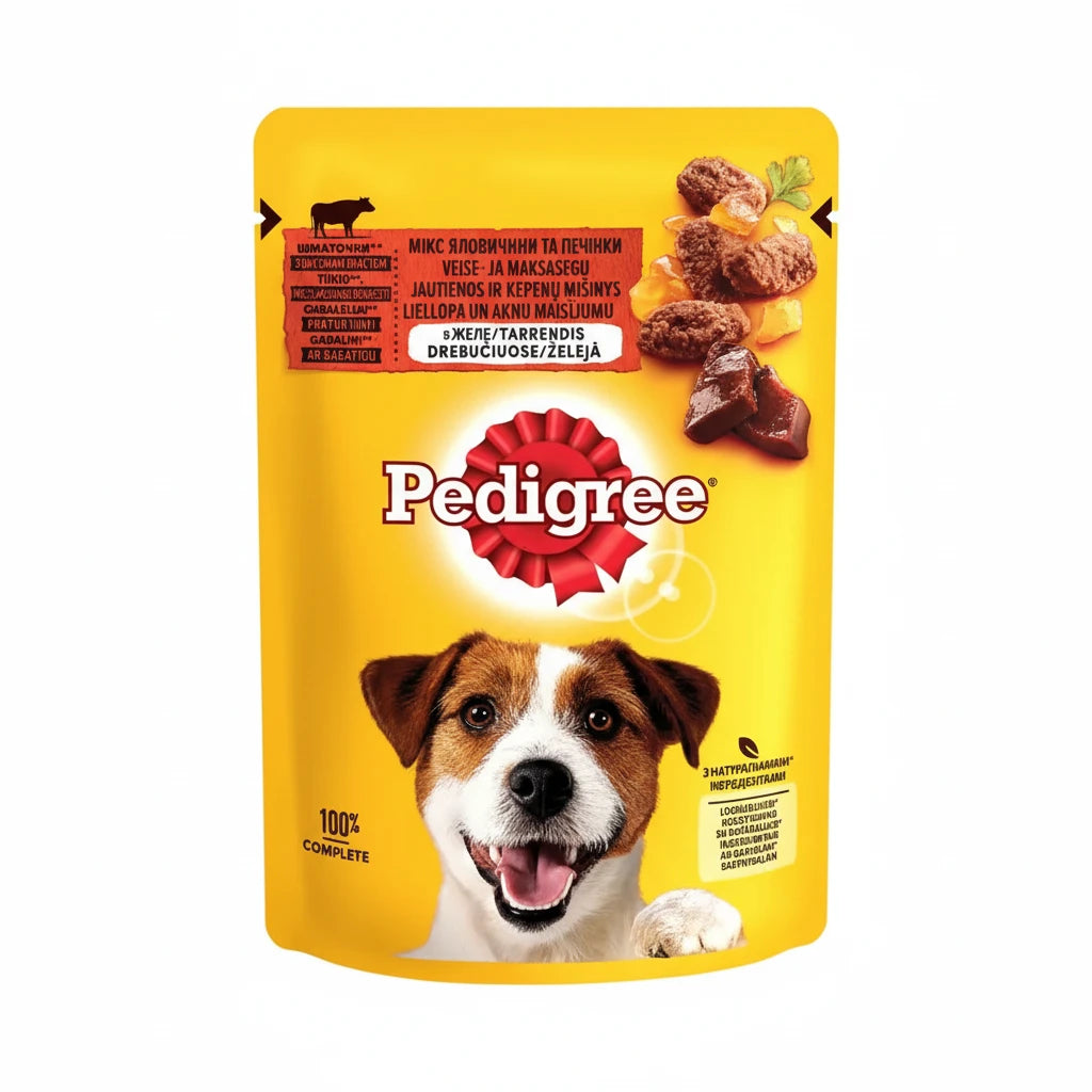 Pedigree Hrana Umeda Caini Adulti cu Vita in Aspic