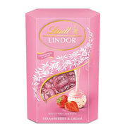 Lindt Lindor, Bomboane de Ciocolata, Alba cu Capsuni