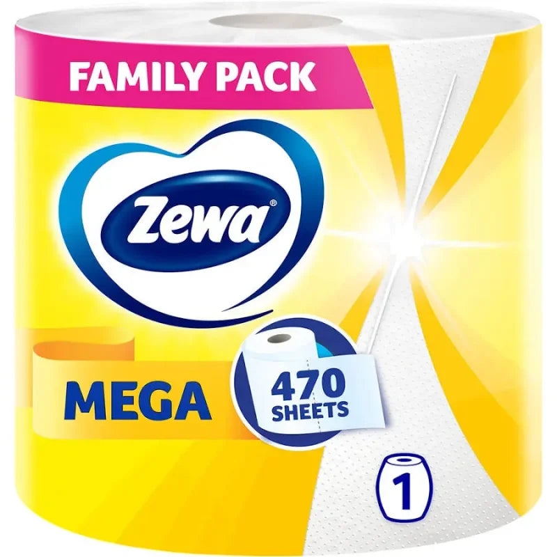 Zewa Mega Family Pack Prosoape de Hartie, 2 Straturi, 1 Rola, 470 Foi