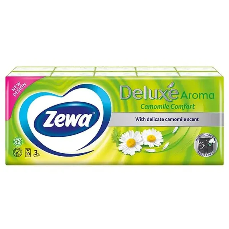 Zewa Servetele Nazale Deluxe Camomile, 3 Straturi, 10 Pachete