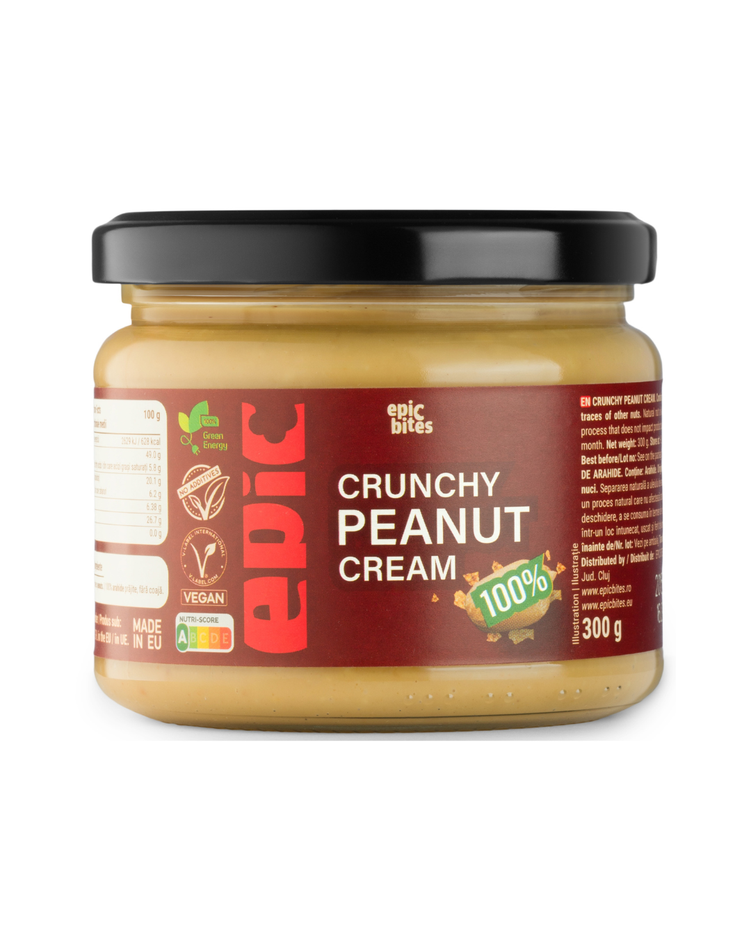 Epic Bites Unt de Arahide Crocant (Crunchy), 300 g