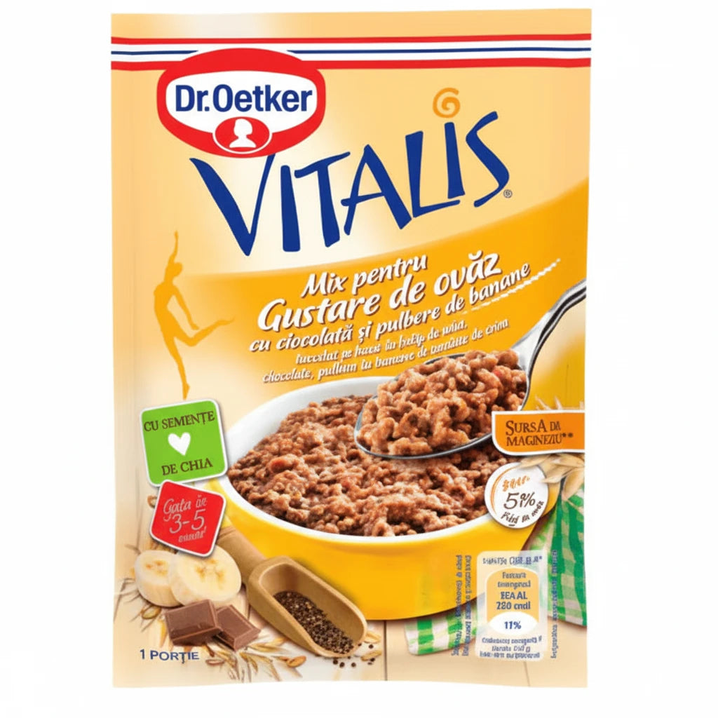 Dr.Oetker Vitalis Gustare de ovaz cu ciocolata si banane