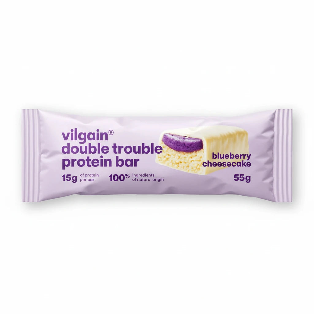 Vilgain Baton proteic cheesecake cu afine