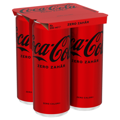 COCA-COLA ZERO ZAHAR Doza 4x330ml