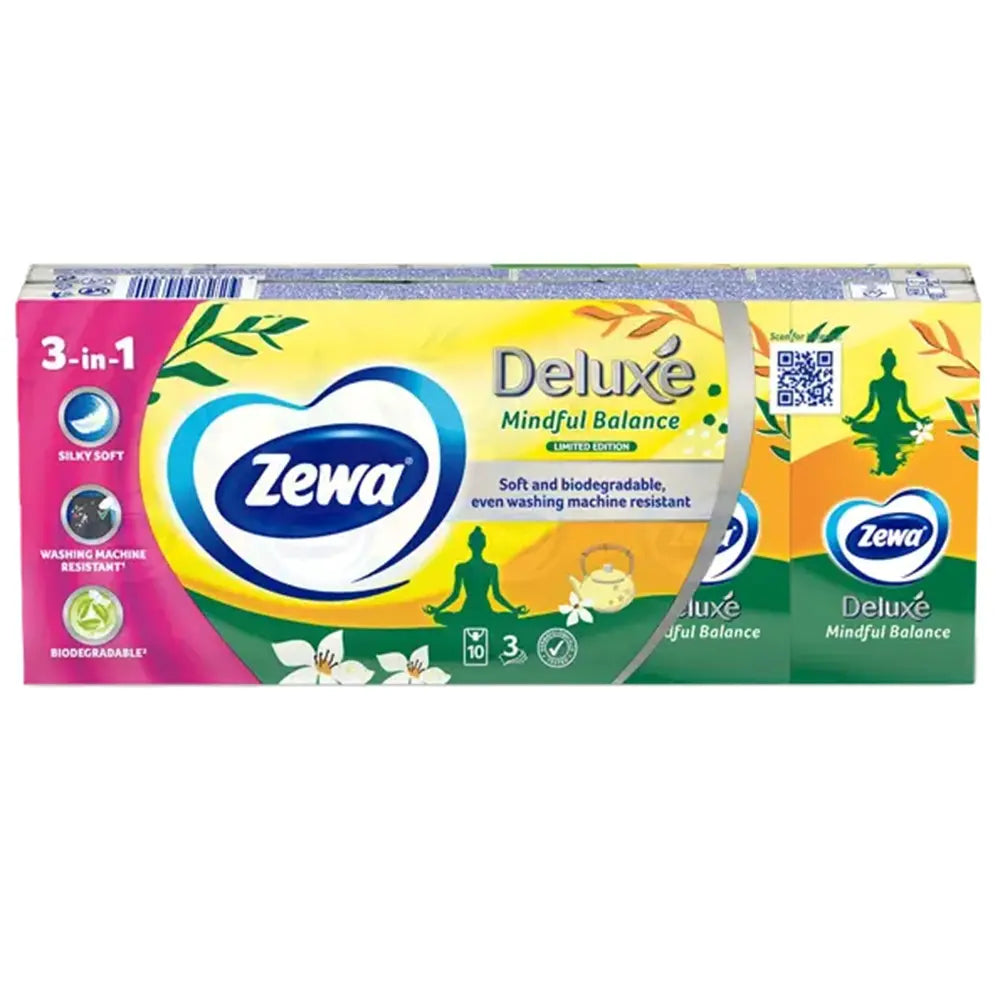 Zewa Servetele Nazale Deluxe Mindful Balance, 3 Straturi, 10 Pachete