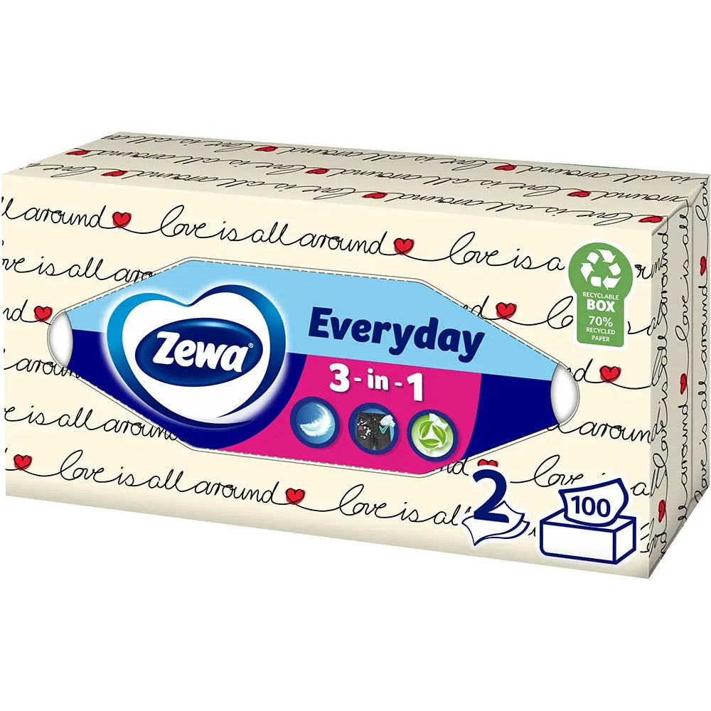 Zewa Everyday Servetele Faciale, 2 straturi, 100 buc