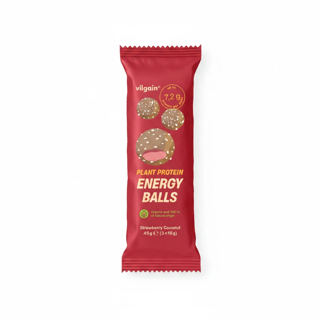Vilgain ECO Plant Protein Energy Balls Capsuni cu Cocos