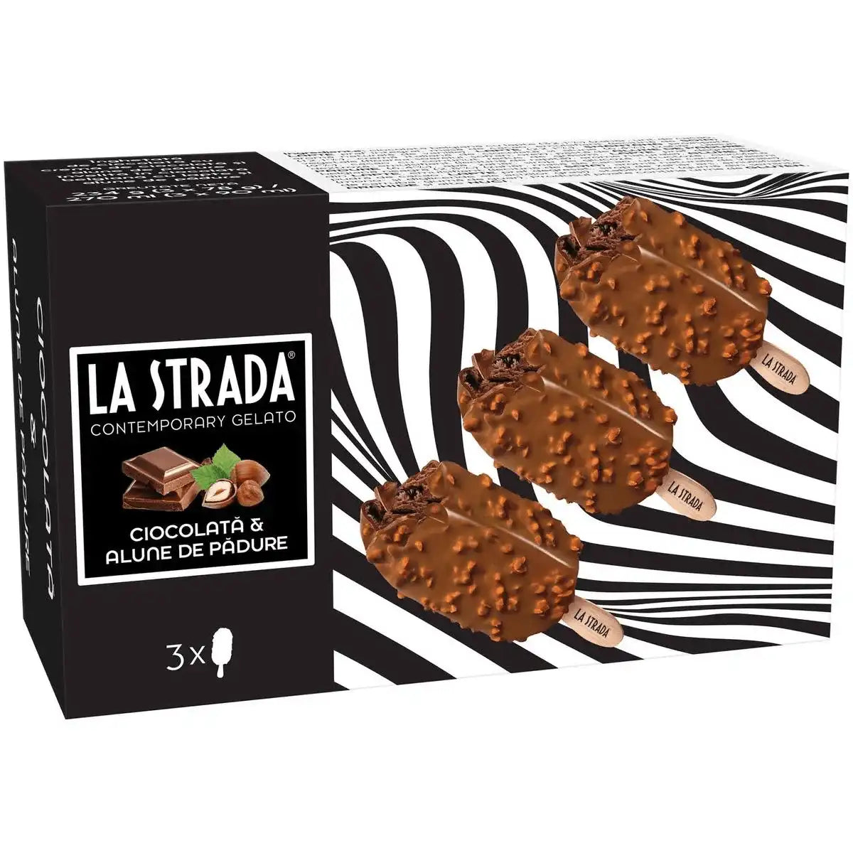 La Strada Inghetata de ciocolata si alune de padure (3x90ml)