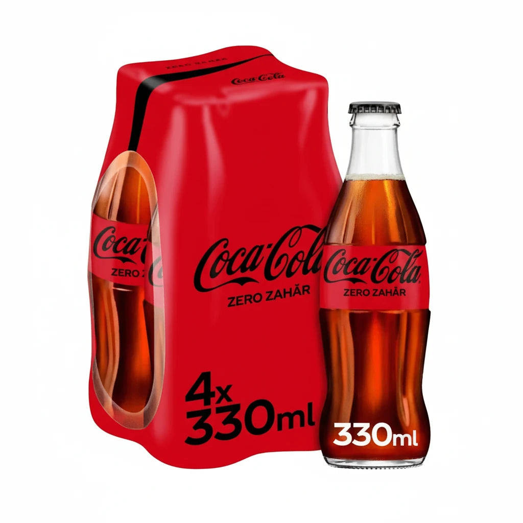 COCA-COLA ZERO ZAHAR Sticla 4x330ml