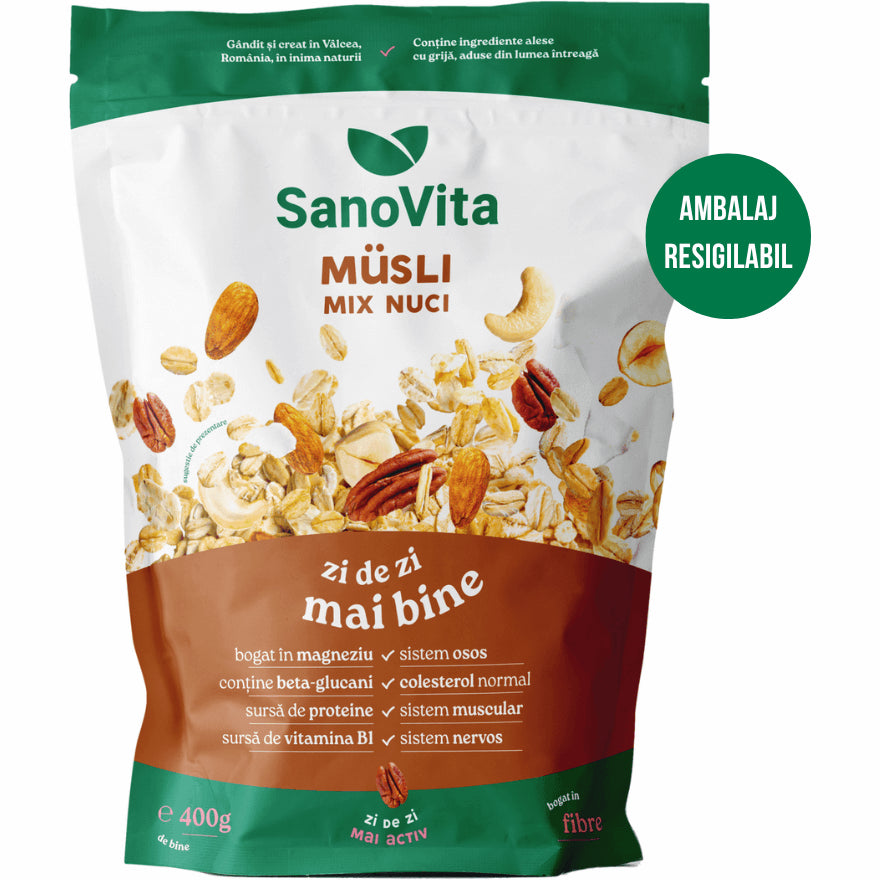 SanoVita Musli cu Mix de Nuci 400g zipper