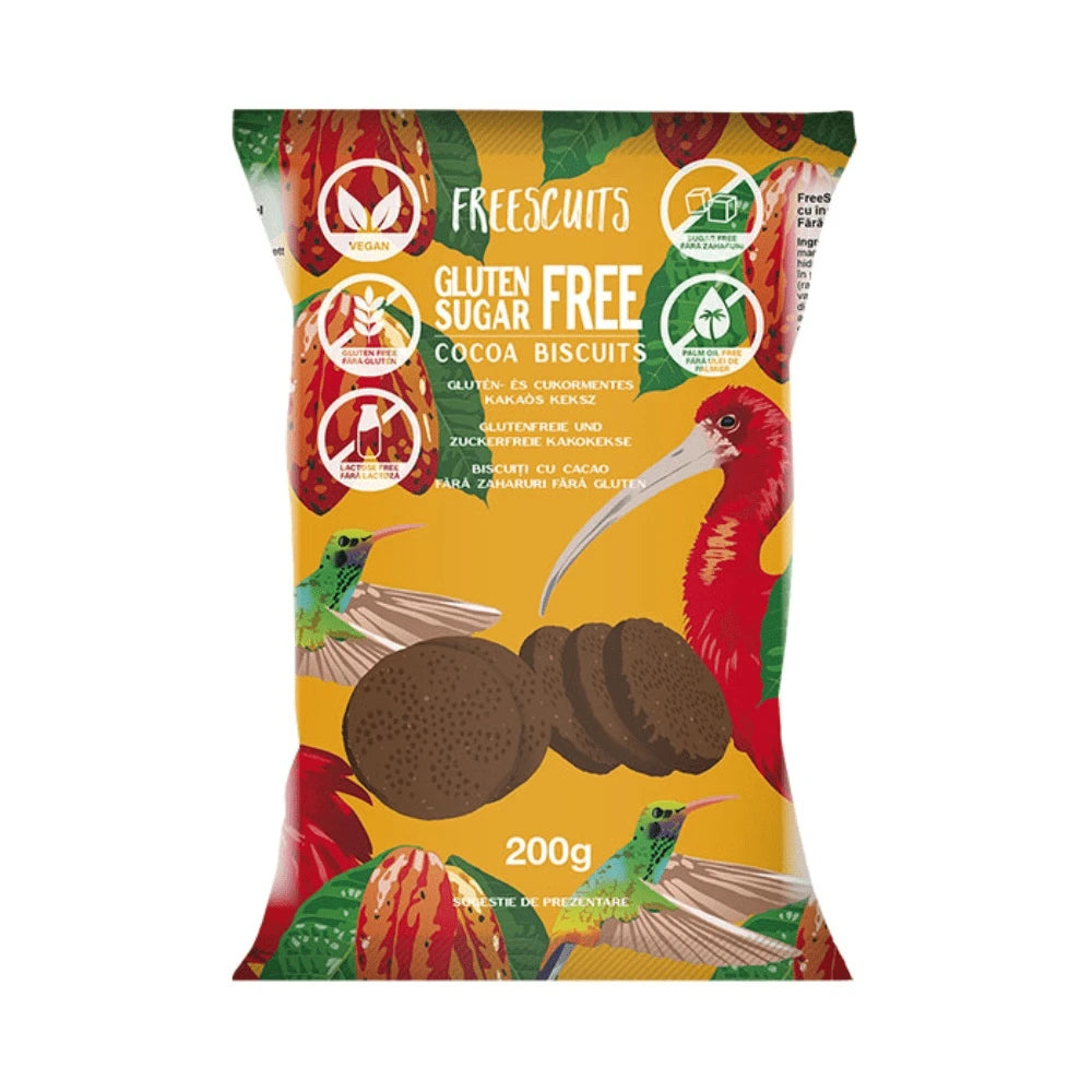 Freescuits Biscuiti cu Aroma de Cacao, fara zahar, fara gluten 200g