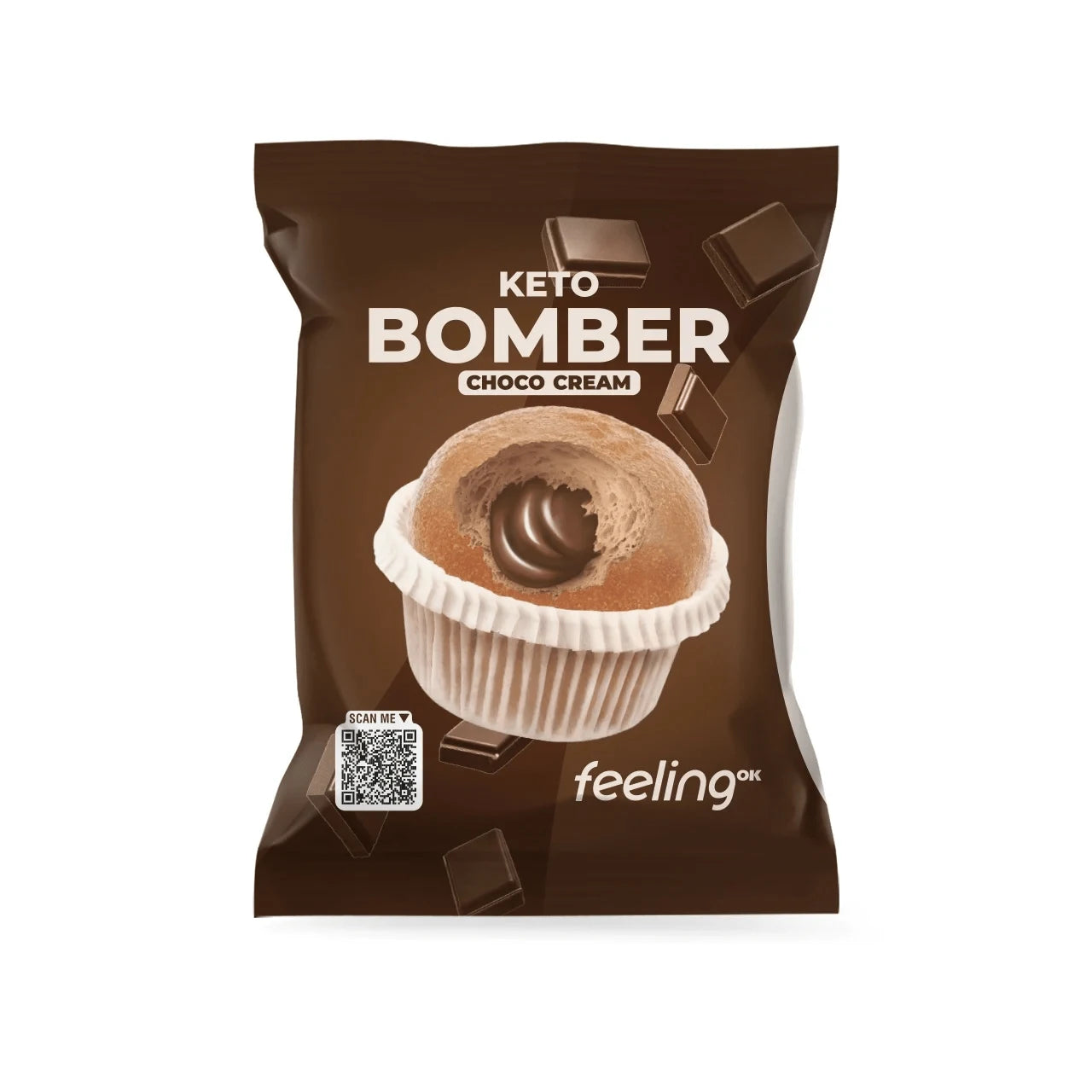 FeelingOK Briosa Bomber cu Crema de Ciocolata 50g