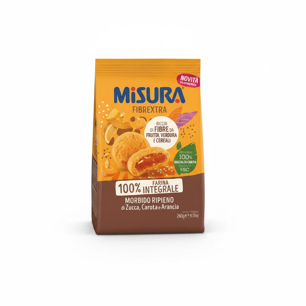 Misura Fibrextra Biscuiți integrali cu dovleac, morcov și portocale, 260 g
